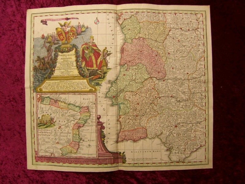 Gran mapa de Portugal y Brasil, 1740. M. Seutter