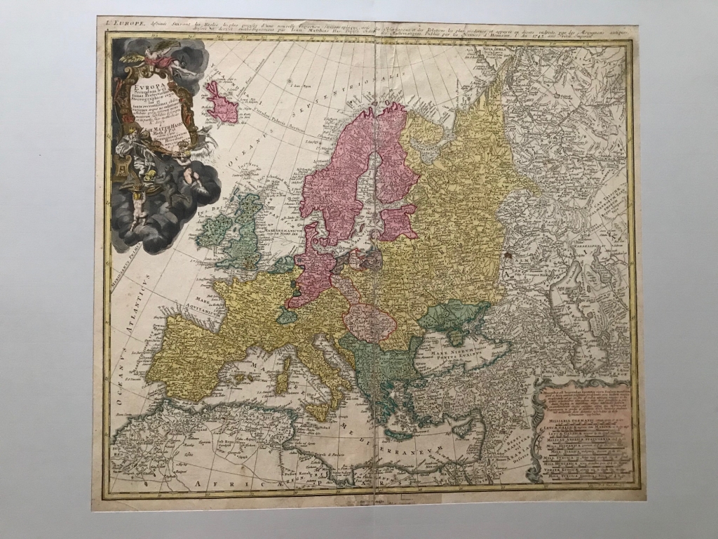 Gran mapa de Europa, 1740. J. Homann/ Homann Heirs