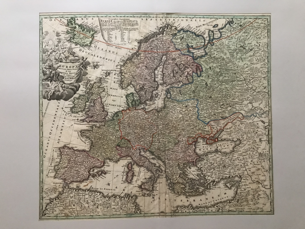 Gran mapa de Europa, 1720. J.B. Homann