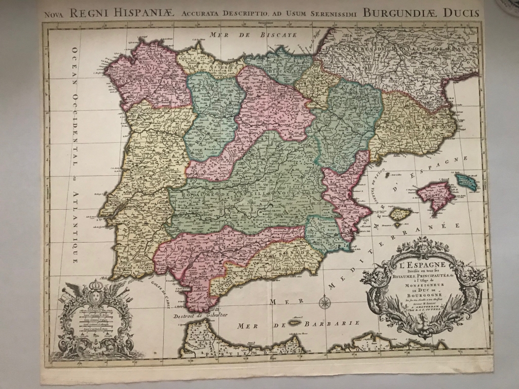 Gran mapa de España y Portugal, 1730. Jaillot/Ottens