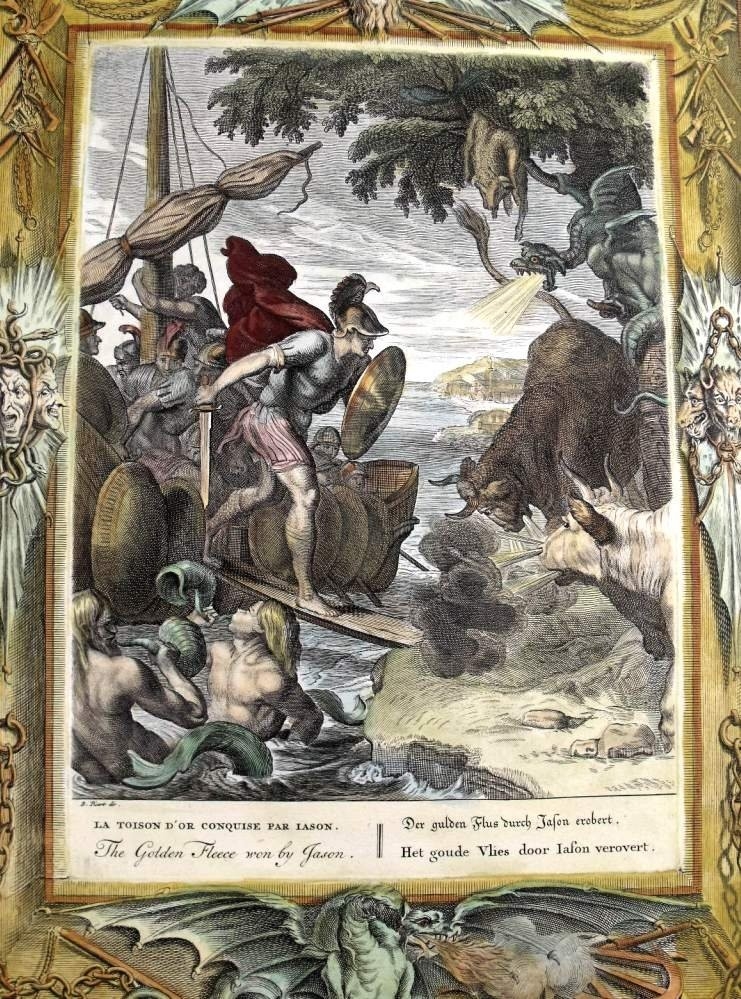 Escenas mitológicas: El vellocino de oro conquistado por Jason, 1733. Bernard Picart