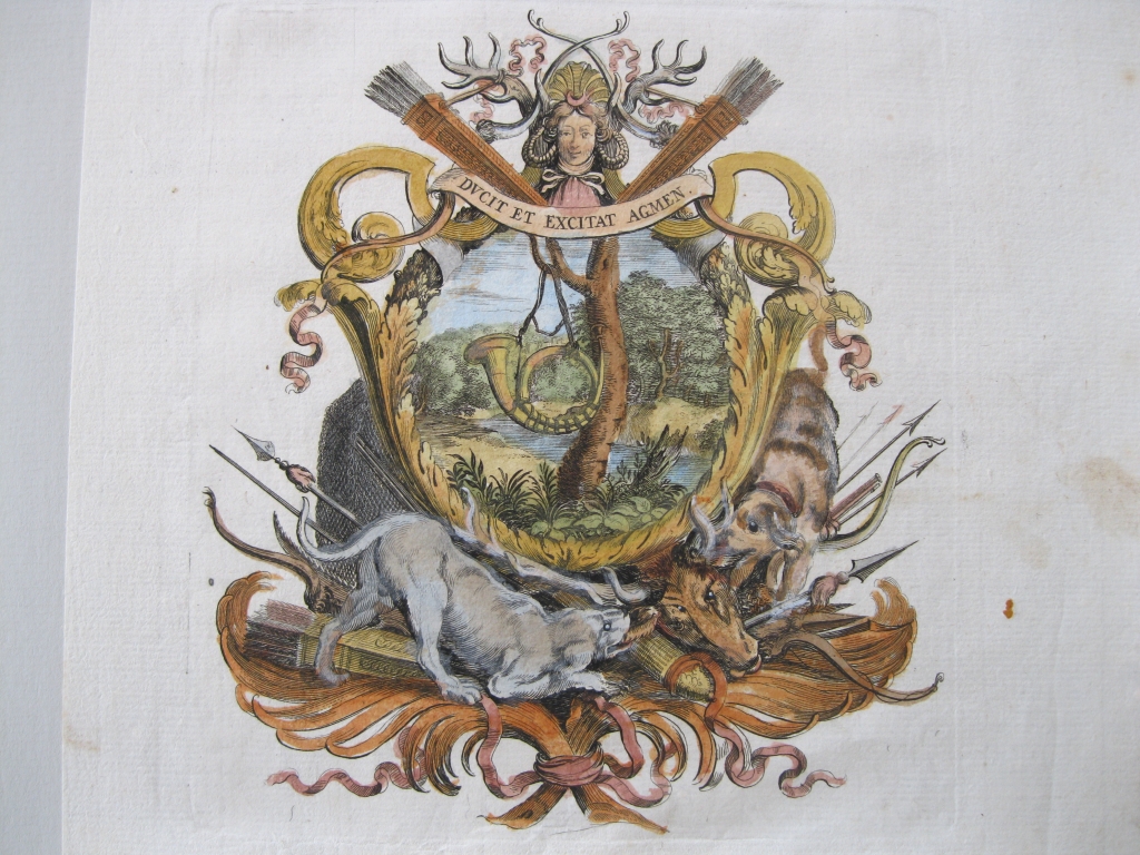 Emblema barroco: Otoño de caza, 1687. Kraus/ Koppmayer