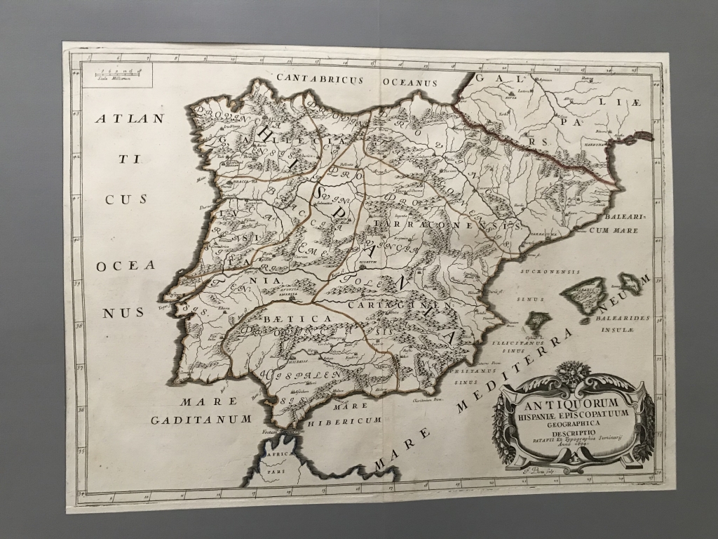 Gran mapa de España y Portugal antiguos, 1694. Topografía del Seminario/Bertin