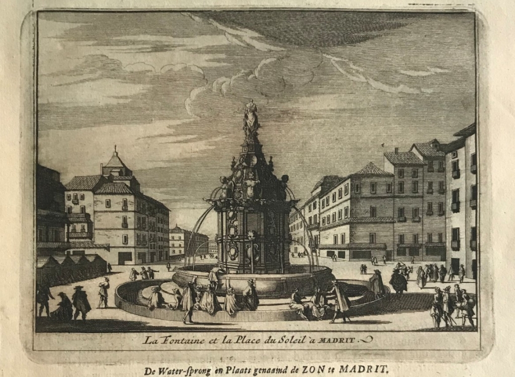 Plaza de la Puerta del Sol y la de Santo Domingo, en Madrid (España), 1707. Pieter van der Aa