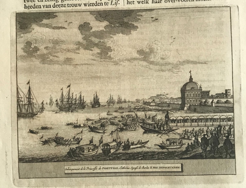 Embarque en Lisboa de la princesa Catalina de Portugal, 1707. P. van der Aa