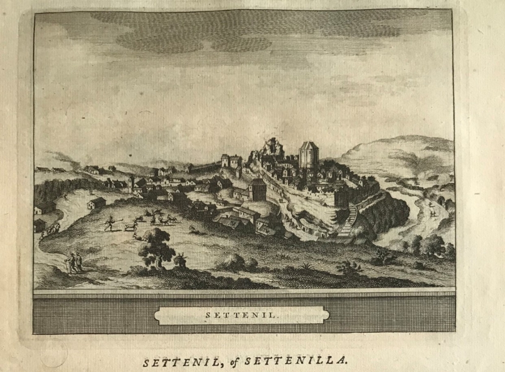 Vista de las ciudades de Setenil en Cádiz y Vélez-Málaga (España), 1707. P. van der Aa