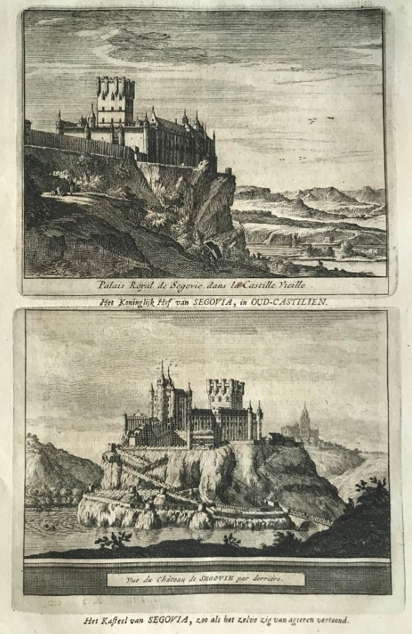 Vistas del Alcázar de Segovia (España), 1707. P. van der Aa