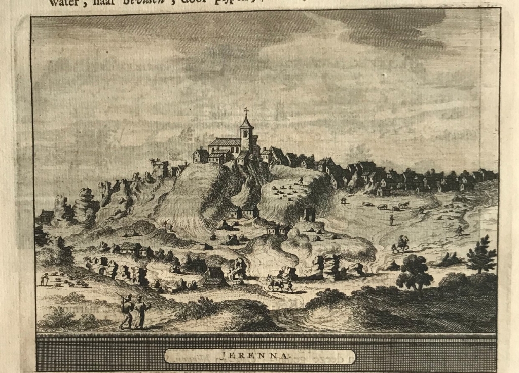 Vistas de las ciudades de Gerena y San Juan de Aznalfarache (Sevilla, España), 1707. P. van der aa