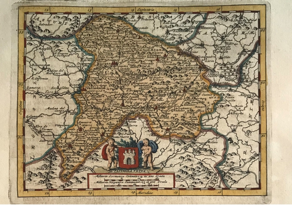 Mapa de la antigua Castilla (España), 1707. P. van der Aa