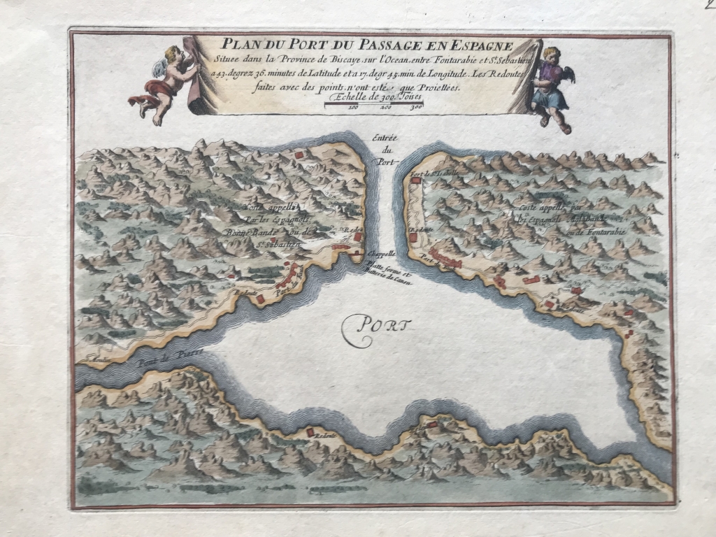 Plano del puerto de Pasajes, Guipúzcoa (España), 1695. Nicolas de Fer
