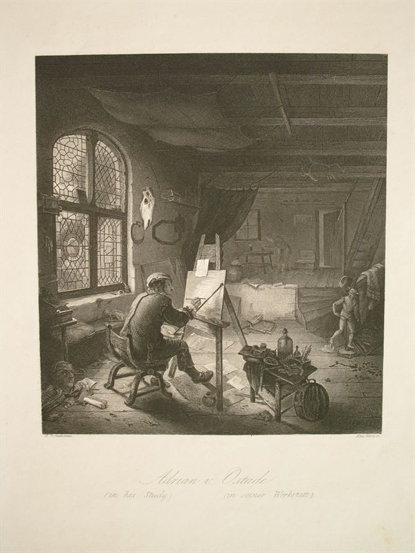 El pintor A. van Ostade en su estudio, hacia 1840. Paine/Carne/Ostade