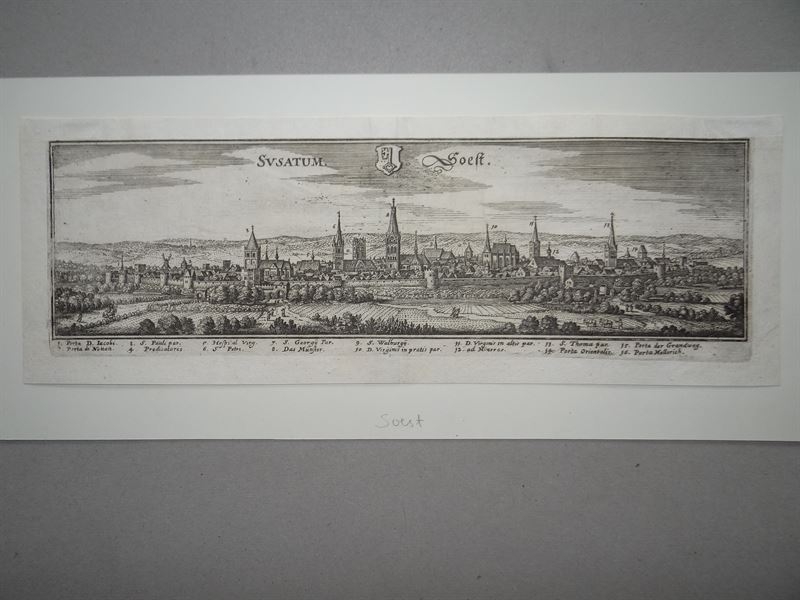 Vista de la ciudad de Soest,  Renaria del Norte-Wesfalia (Alemania), 1647. Merian