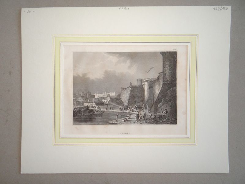 Vista de la ciudad y puerto de Brest (Bretaña, Francia), ca. 1850. Eigenthum
