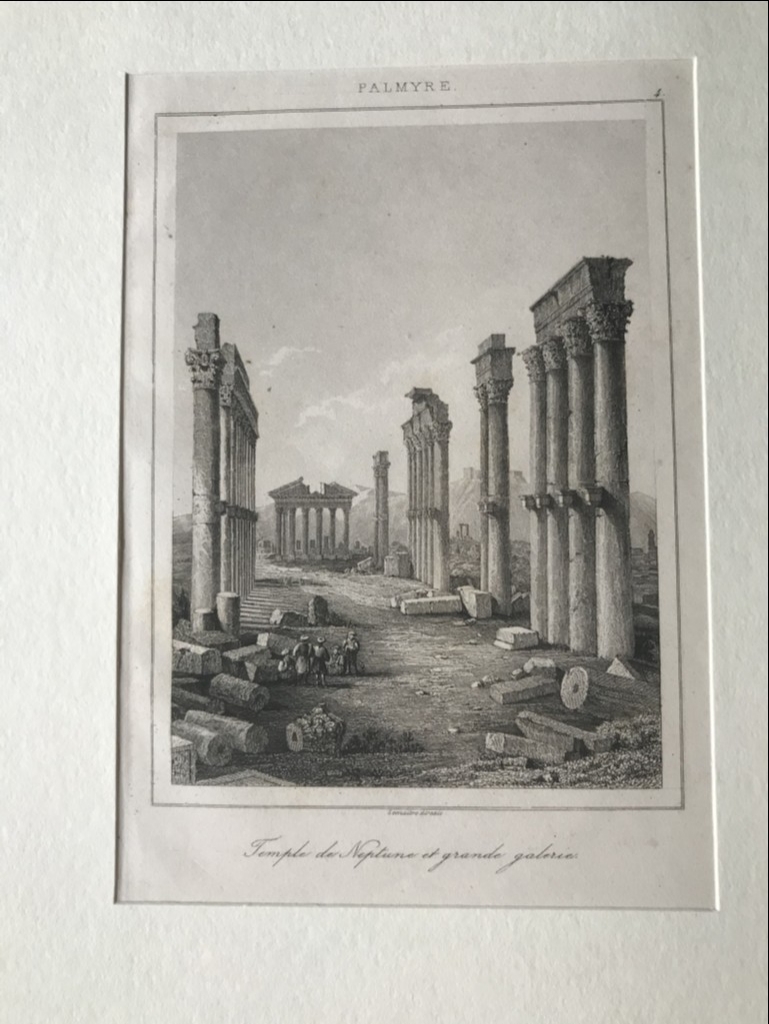 Templo romano de Neptuno en Palmira (Siria, Asia), hacia 1850. Lamaitre