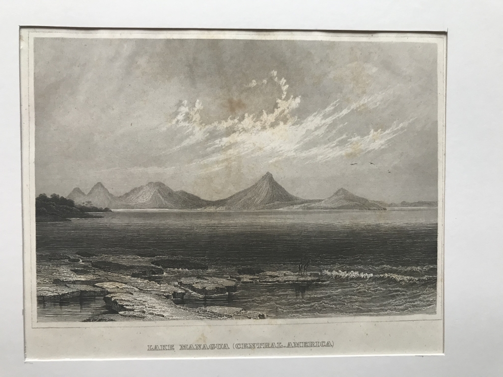 Vista del Lago de Managua, Nicaragua (América del Centro), 1860. Meyer