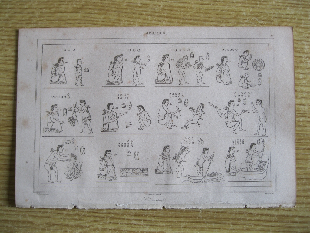 Fases en la educación azteca, ca.1825. Chalamel/Lemaitre /Monnin