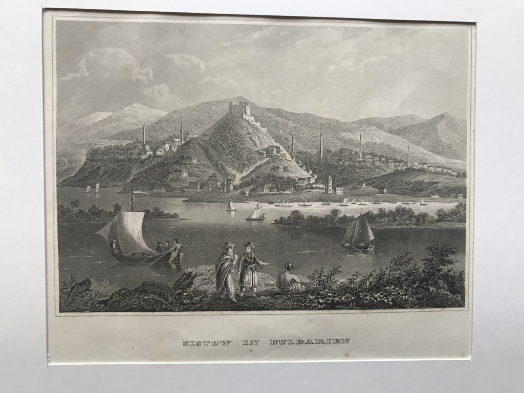 Vista de la ciudad de Sistow al norte de Bulgaria (Europa), ca. 1860. Meyer