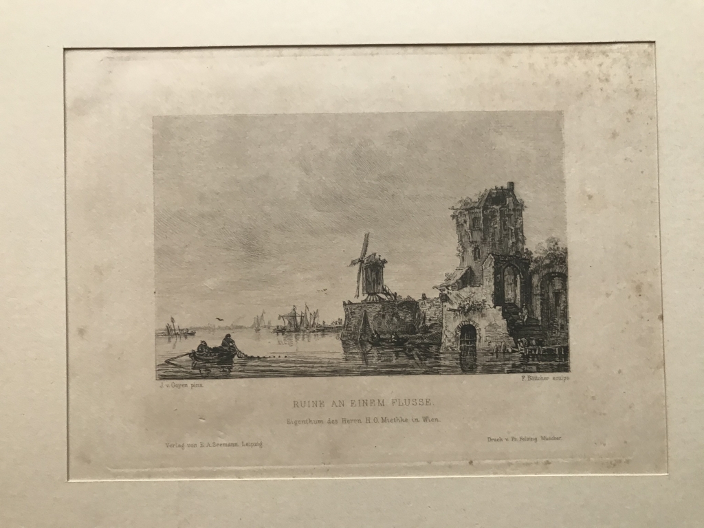 Ruinas y pescadores (Europa), hacia 1840. Goyen/Böttcher