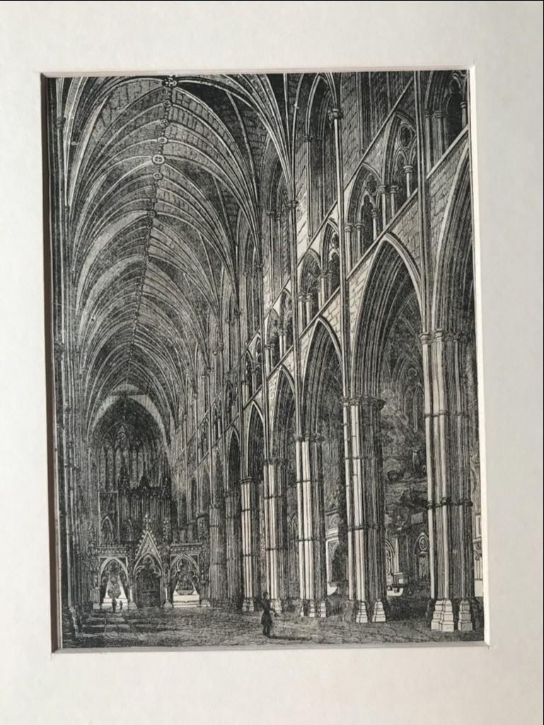 Interior de la Abadía de Westminster, Londres (Inglaterra), ca. 1840. Anónimo