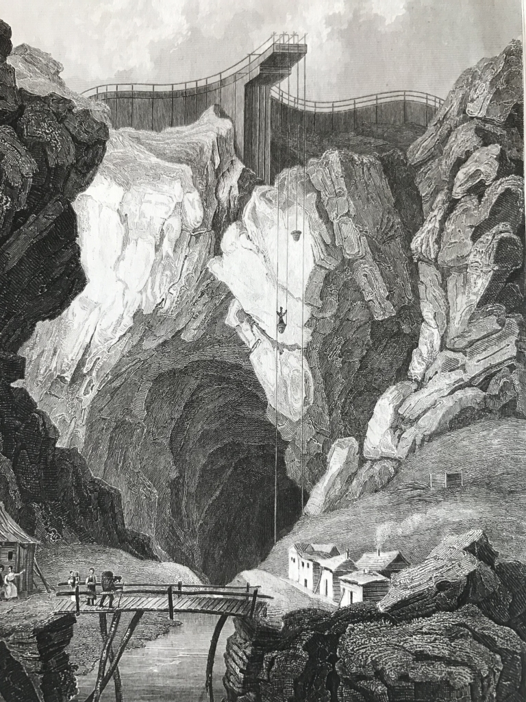Vista de la mina de Falon en Suecia (Europa), hacia 1850. I. in Hidburghansen