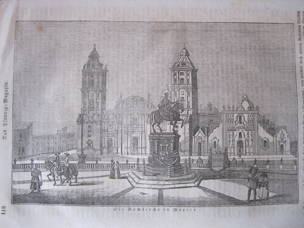 Fachada de la catedral metropolitana de la ciudad de México,  ca. 1840. Anónimo