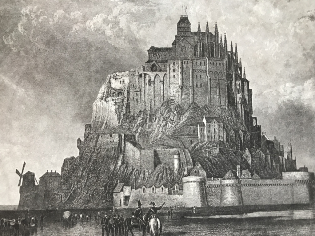 Vista de la ciudad de Mont San Michel (Normandía, Francia), ca. 1845. Anónimo