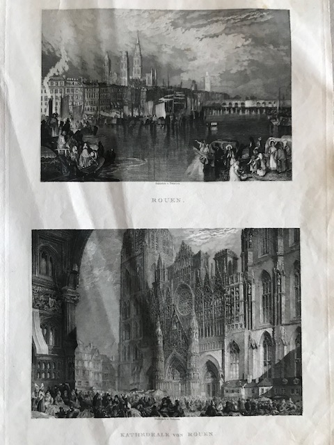 Dos vistas de la ciudad de Rouen (Normandía, Francia), hacia 1850. Petersen