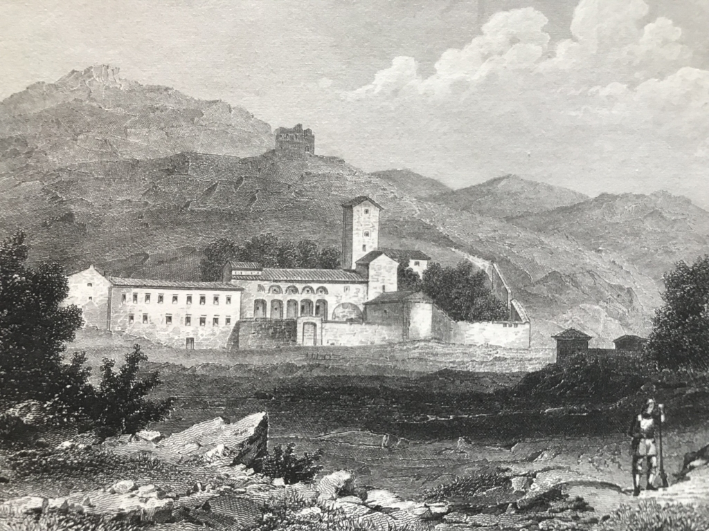 Vista del monasterio de  Cettigne (Montenegro, Europa), 1861. I. in Hidburghansen