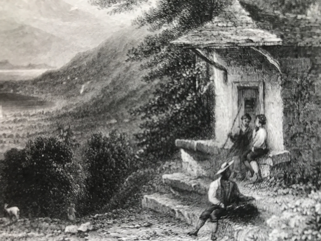 Vista de la montaña Pilatos (Prealpes, Suiza), 1836. Bartlett/Starling/Lane