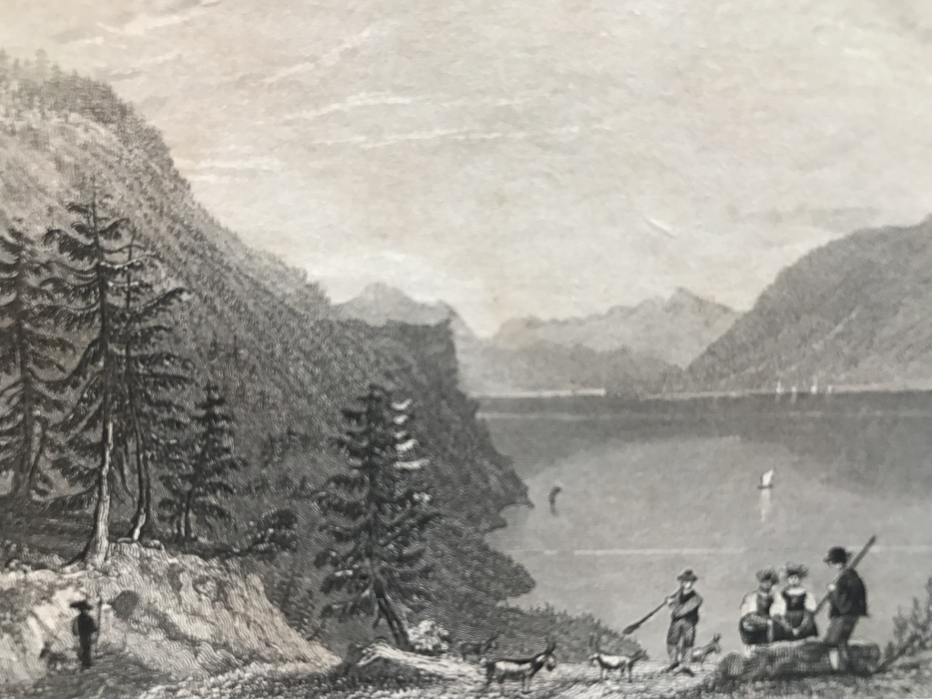 Vista del lago Brienz (Berna, Suiza), hacia 1850. Anónimo