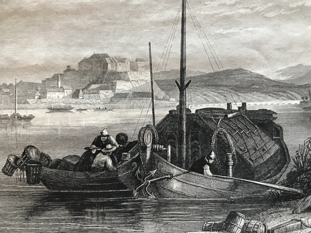 Vista de la fortaleza de Petrovaradin (Serbia, Europa), hacia 1850. Anónimo