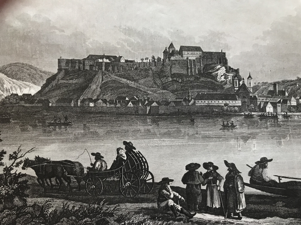 Vista de loa ciudad y fortaleza de Gran (Hungría, Europa), hacia 1850. I. in Hidburghansen