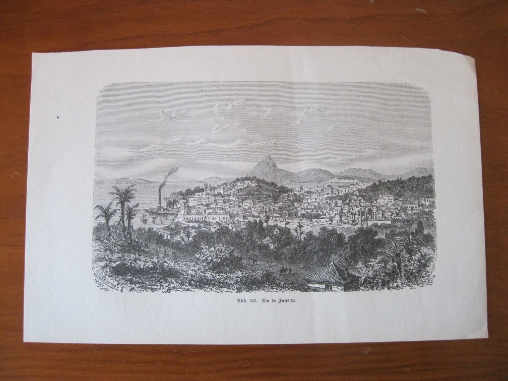 Vista panorámica de la Bahía de Rio de Janeiro (Brasil) ca. 1860. Strasberger