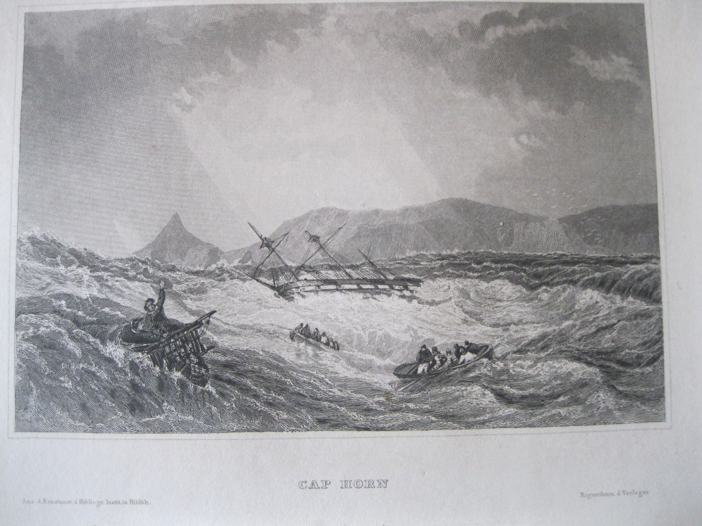 Tormenta en Cabo de Hornos (Chile), 1850. Inst. Hildburghasen