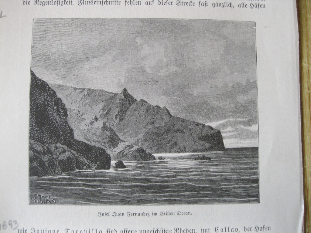 Vista de una isla del archipiélago de Juan Fernández (Chile), 1893.J.J.K