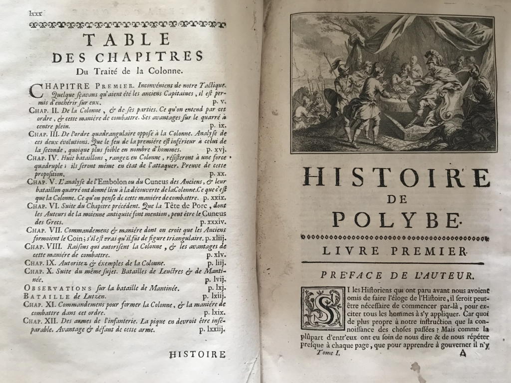Histoire de Polybe,...tomo I, 1727. Polybe/Truillier/Folard. Numerosos grabados