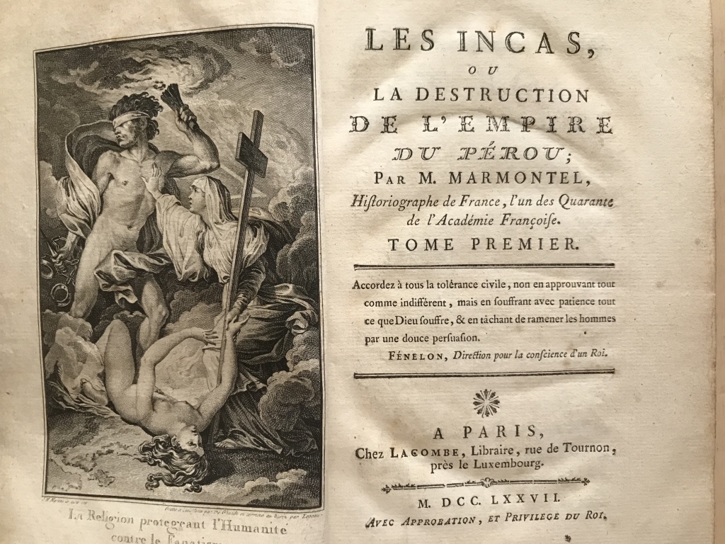 LES INCAS OU LA DESTRUCTION DE L EMPIRE DU PEROU, 1777. J-F. Marmontel. Grabados