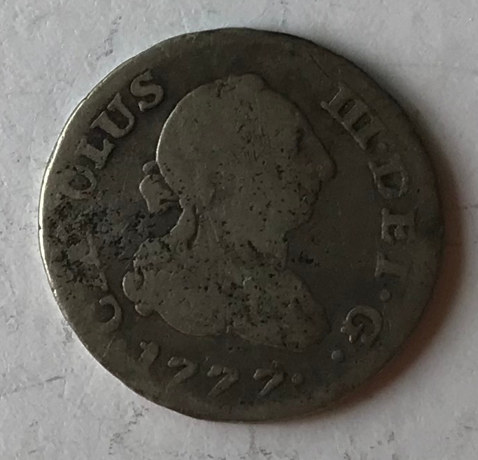 Moneda de medio real de Carlos III, Madrid, 1777