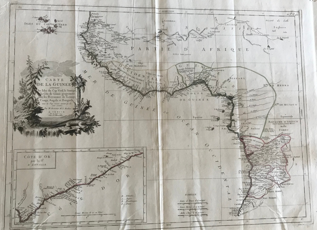 Gran mapa de África occidental, 1799. Bonne/Santini/Remondini