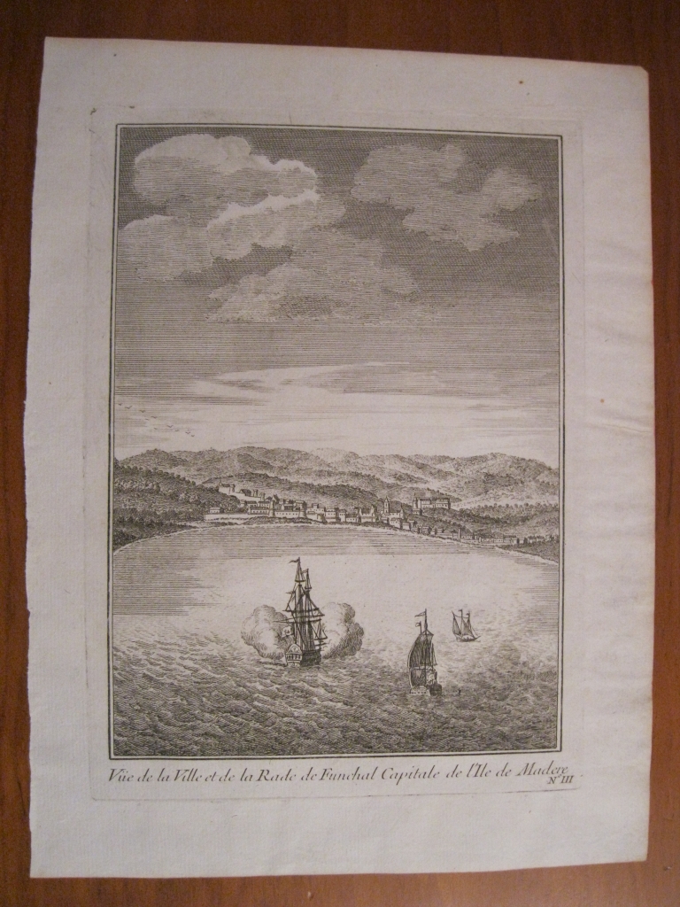 Vista de la bahía y puerto de Funchal (Madeira, Portugal), 1750. Bellin/Prevost