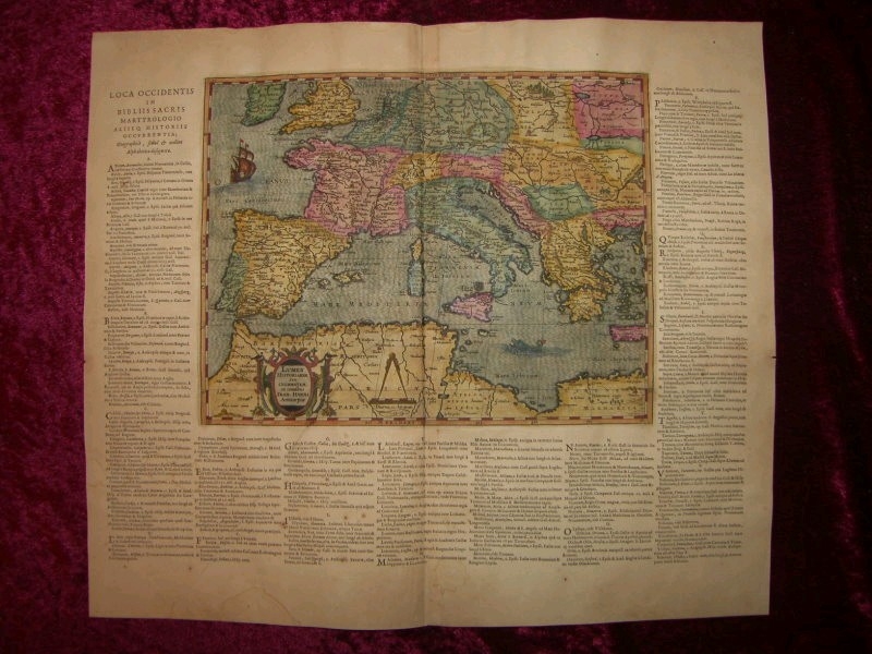 Mapa de Europa occidental y norte de África, 1624. Haraeus/Ortelius/Plantin-Moretus