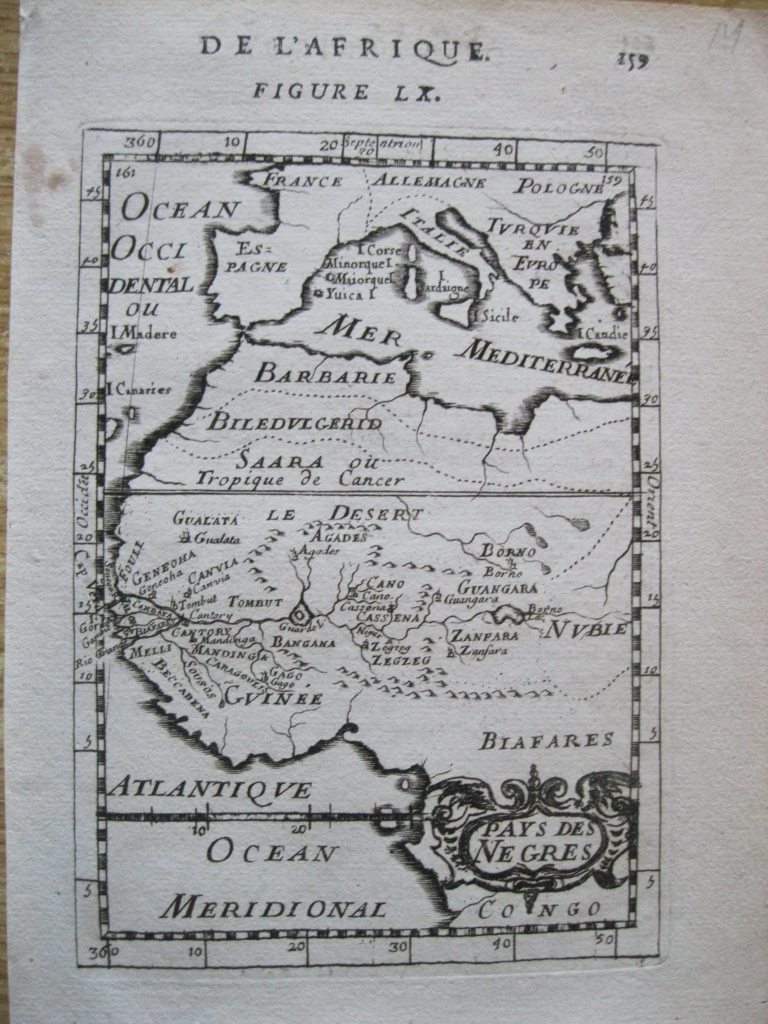 Mapa de África Occidental, 1750. Mallet