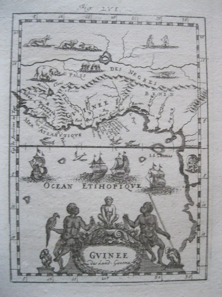 Mapa de África occidental y golfo de Guinea, 1750. Mallet