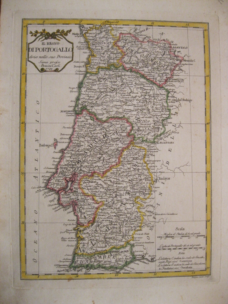 Mapa de Portugal, 1788. Pazzini Carli