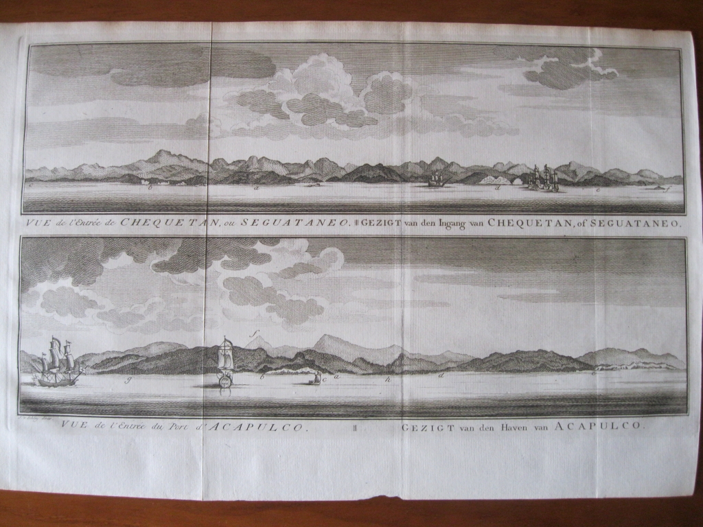 Vistas y planos de Chequetán y Acapulco (México), 1750. Bellin/Prevost
