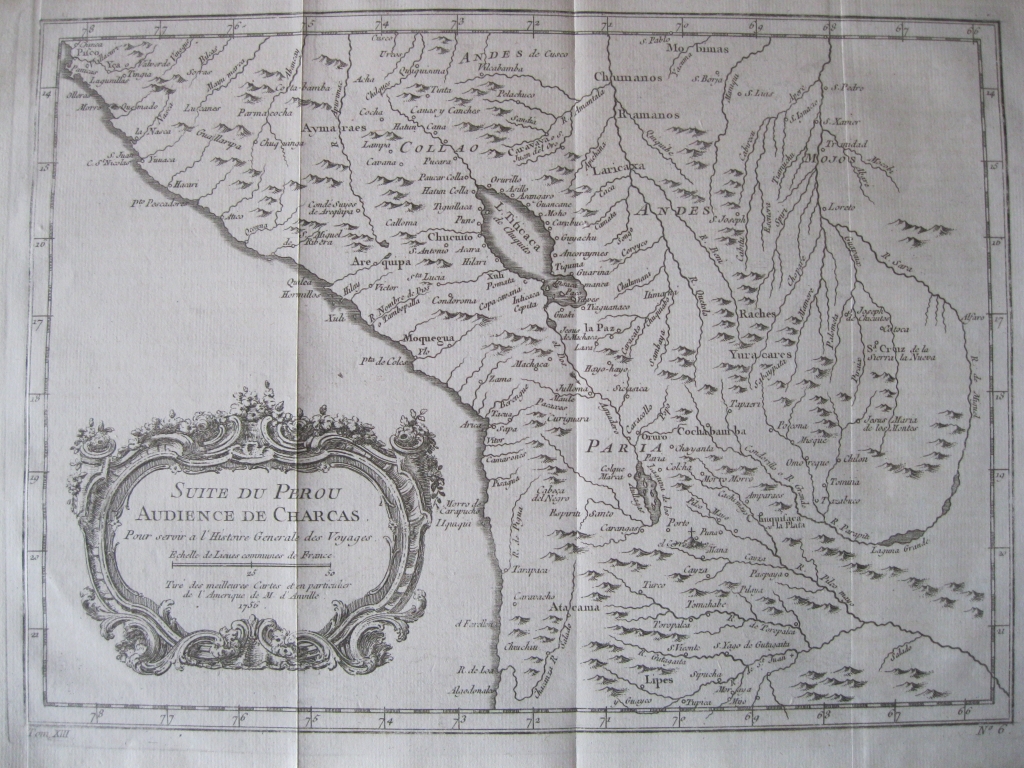 Mapa de Perú, 1770. Bellin/Prevost