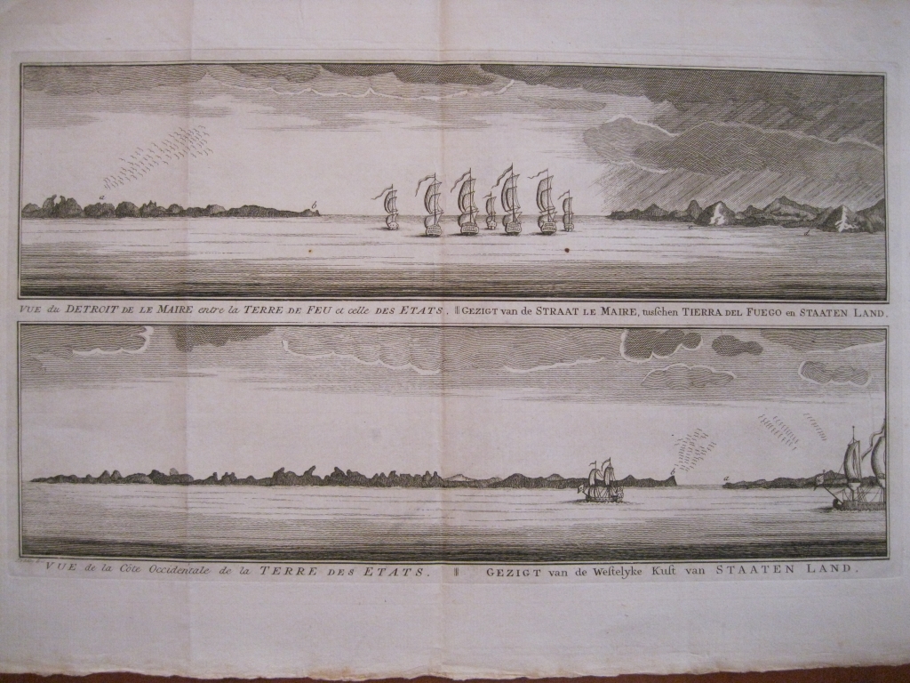 Vista del estrecho de Le Maire y la Isla de los Estados, Argentina, 1773. N. Bellin