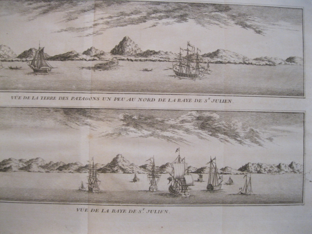 Vistas de la Tierra de Patagonia y de la Bahía de San Julian, Argentina, 1754. Bellin