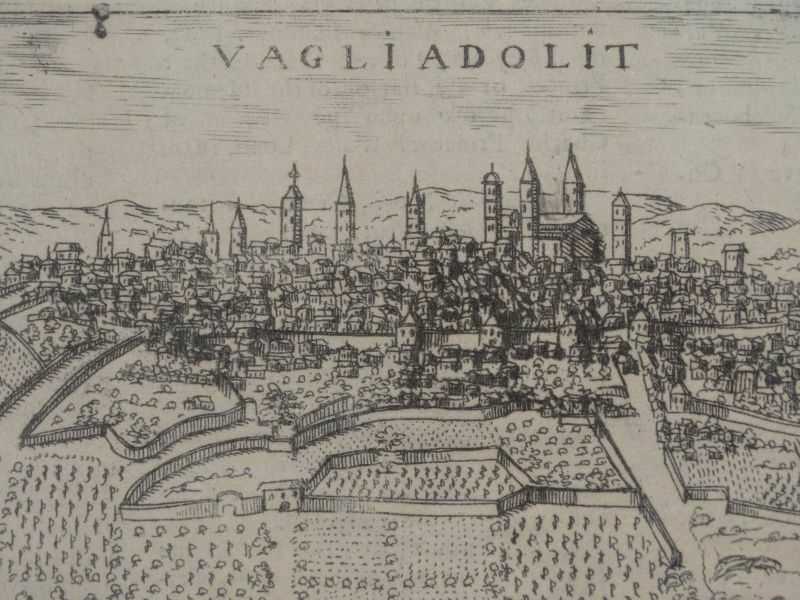 Vista y plano de Valladolid (España), 1713. Valegio/Lasor a Varea