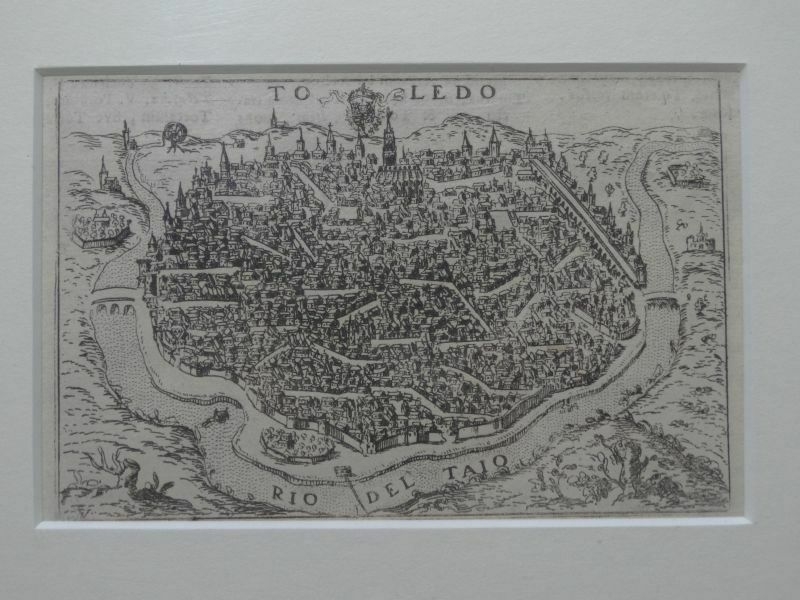 Vista y plano de Toledo y río Tajo (España), 1713. Valegio/Lasor a Varea